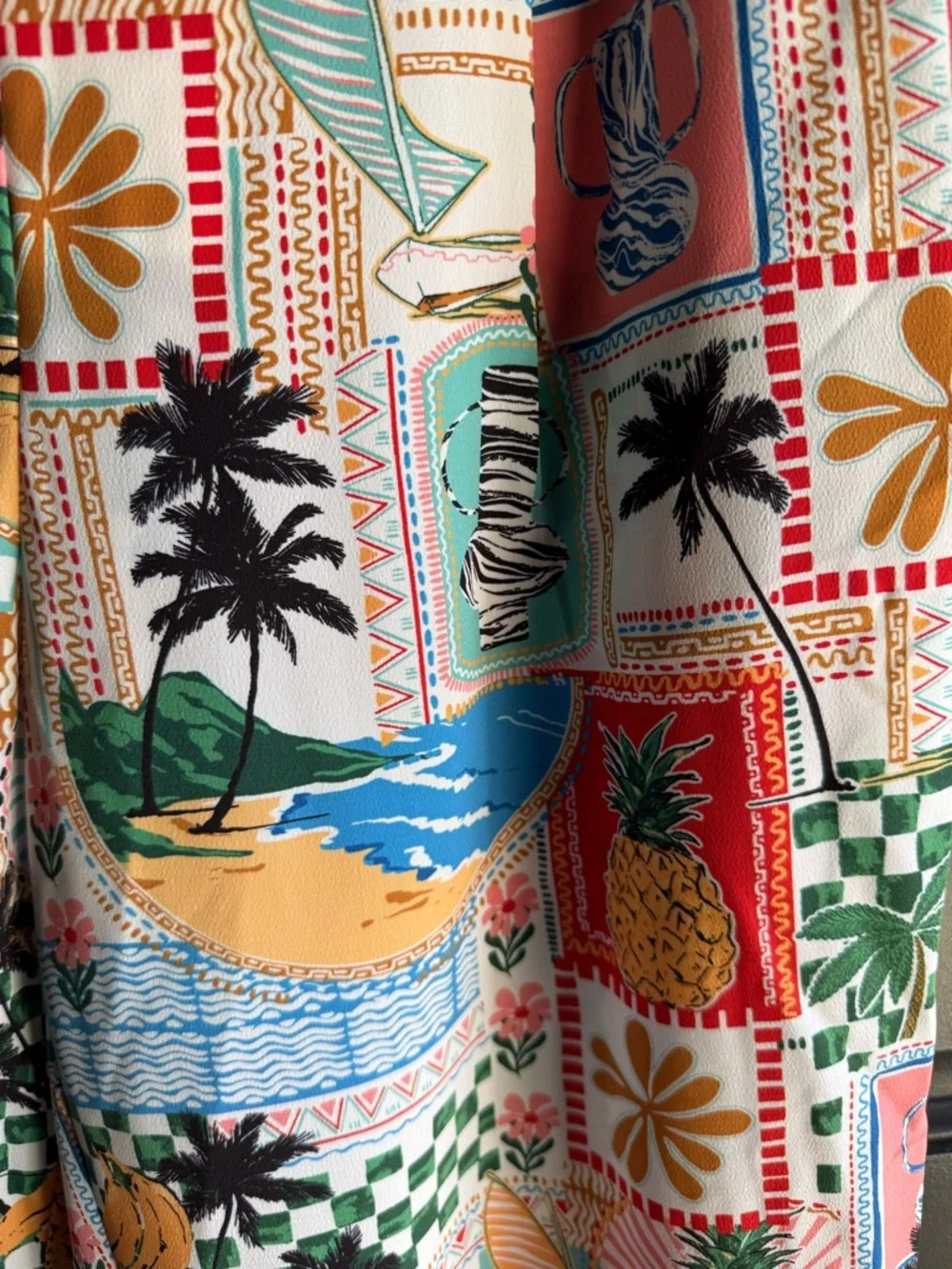 NWT Skies are Blue Castaway Calm Multi TROPICAL PRINT PANTS Size Small - Picture 7 of 13